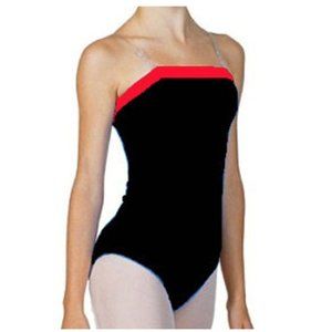 Bal Togs 6003 Women's Medium (8-10) Black With Pink Trim Camisole Leotard